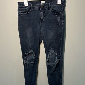 Black denim jeans